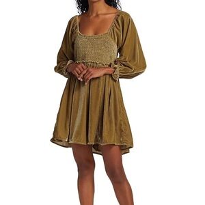 NWT FREE PEOPLE DAPHNE VELVET MINI DRESS